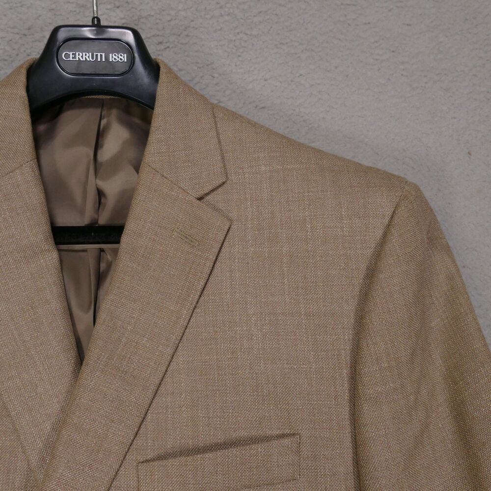 Ralph Lauren Sport Coat Blazer Mens 48R Beige/Tan Hopsack